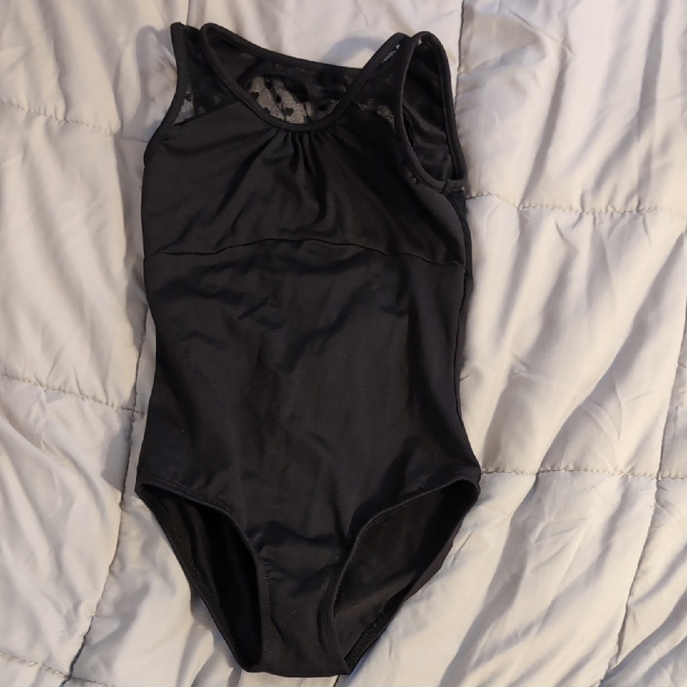 Bloch Kids Black Dance Leotard Heart Cutout